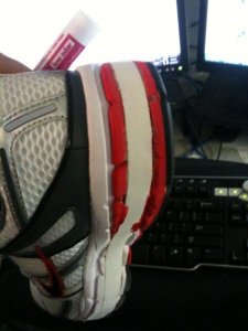 A nice 1/2 inch wedge inserted into the middle of the sole.